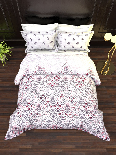 The White Moss DC London Double Bed 100% Cotton bedsheet with 2 pillow covers